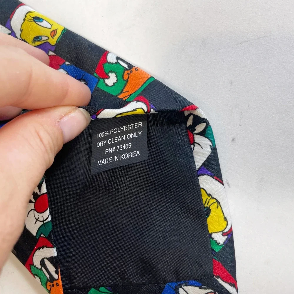 Vintage 1996 Looney Tunes Christmas‎ Tie Mens Bugs Bunny Tweety Holiday Necktie